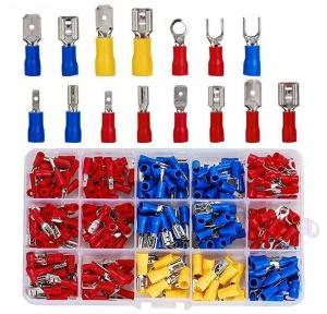 Hasthip Wire Connector Set 280Pcs Copper Multicolour Electric Cable Lugs, Flat, Round, Fork, Ring, Butt Connectors