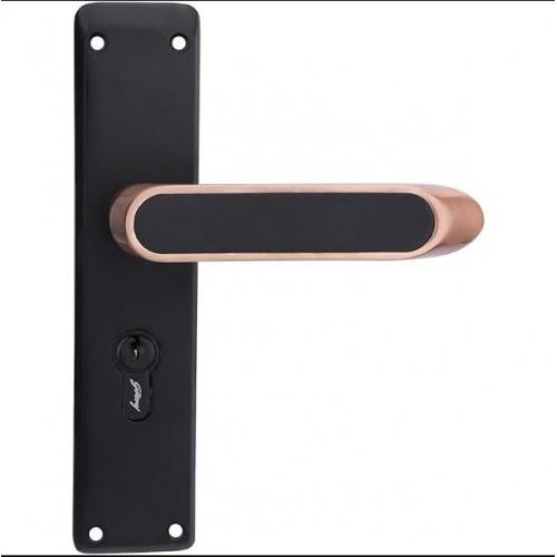 Godrej Door Handle Set 8691 Popular Mortise NEH 21 200mm 1CK (70 mm Cylinder) Matte Black Rose