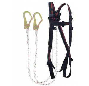 Karam Safety Harness KI01(PN206D) Full Body Class A 2 Mtr PP Double Lanyard With Sock absorber