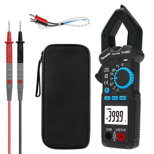 Themisto Digital Clamp Meter TH-M88 AC Current, True Rms (600A,4000 Counts), 274 g Black