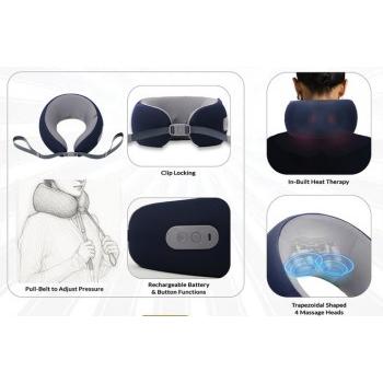 Fuzo Neck Pillow TGZ-1440  Grey Kollar with Massager 22x22x11.5cm Battery: 1200 mAh