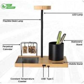 Fuzo Auburn TGZ-1494 Multi-Functional Bamboo Desk Utility brown 33.5x20x10.3cm