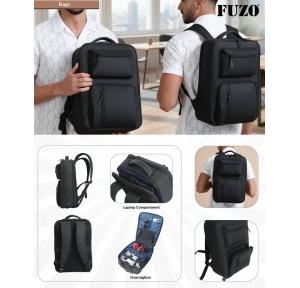 Fuzo Backpack TGZ-1674 Aegis Premium Waterproof Fused Polyester Fabric 43x30x18.5cms Black