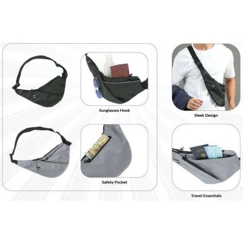 Fuzo Chest Bag TGZ-1485 Armour 4 Compartments Black Grey 40x18cm