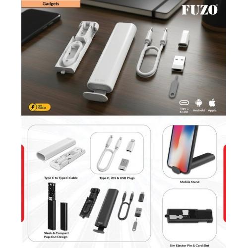 Fuzo Cable TGZ-1386 CableVerse Multi-Functional Essentials White Black