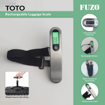 Fuzo Luggage Scale TGZ-2070 Toto Rechargeable Rechargeable Weight Capacity: Upto 50 Kgs