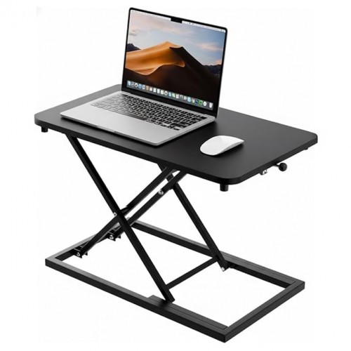 Laptop Stand Wood Height Adjustable Sit D34xW60xH41 CM Black Lifting Range 6 to 41 CM
