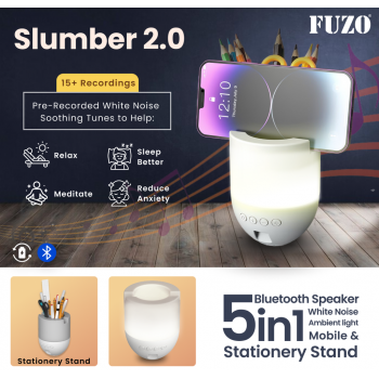 Fuzo Speaker TGZ-1584 Slumber 2.0 Bluetooth White Noise Ambient Light Mobile Stand Stationery Stand