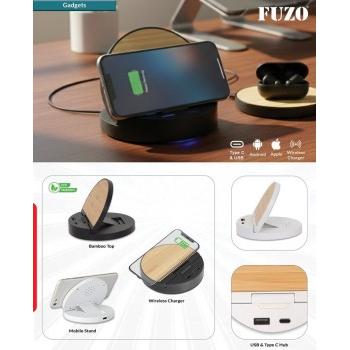 Fuzo Charger TGZ-1287 Bolt Wireless Charging Hub Mobile Stand 9.5x1.7cm