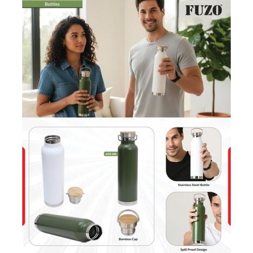 Fuzo Bottle TGZ-1161 Gulp Double Wall Stainless Steel Capacity: 650ML 27.5x7cm