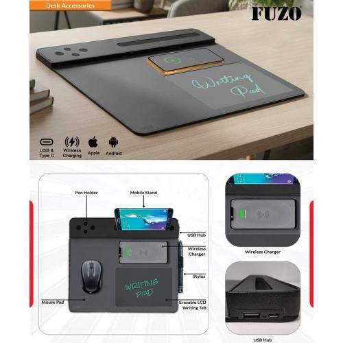 Fuzo Desk Collective TGZ-927 6 in 1 Technology On Your Desk with Mobile stand Wireless Charger 10W