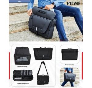 Fuzo Messenger Bag TGZ-864 Envoy Laptop Dual Style Holding: Handle & Sling Black 44x32x12cm