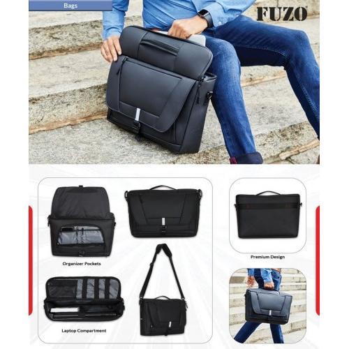 Fuzo Messenger Bag TGZ-864 Envoy Laptop Dual Style Holding: Handle & Sling Black 44x32x12cm