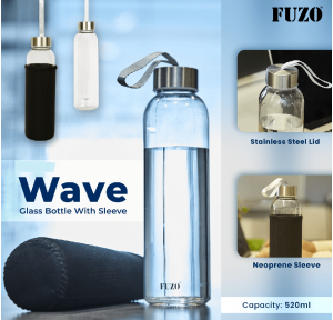 Fuzo Bottle TGZ-810 Wave Glass with Sleeve Capacity: 520ML