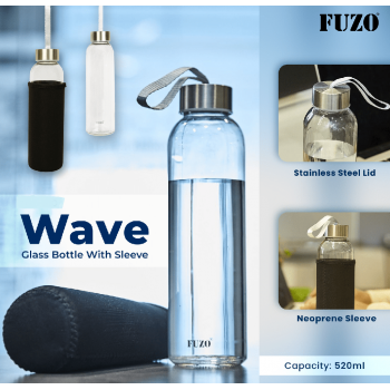 Fuzo Bottle TGZ-810 Wave Glass with Sleeve Capacity: 520ML