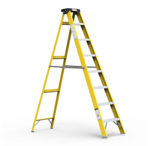 Y-Access Ladder 8306 FRP Fiberglass Yellow Capacity 150 kg Single Sided Self Supporting 2.43 M 8 Steps