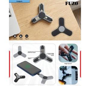 Fuzo Spinner TGZ-414 Power Play with Charging Cables for iOS, Micro USB & Type C Gadgets