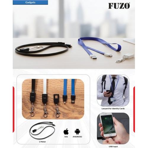Fuzo Lanyard TGZ-1954 e-ID with Charging Cable for iOS & Micro USB