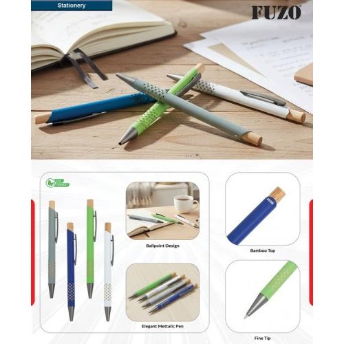 Fuzo Pen TGZ-2214 Penna Metal with Bamboo Top