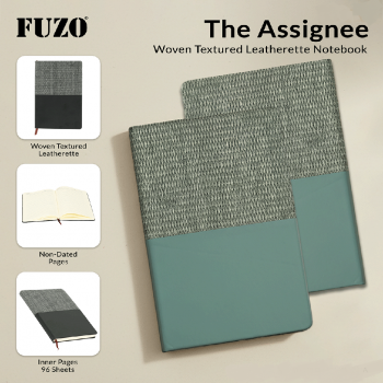 Fuzo Notebook TGZ-2187 The Assignee Woven Textured Leatherette 14.3x21.3cm