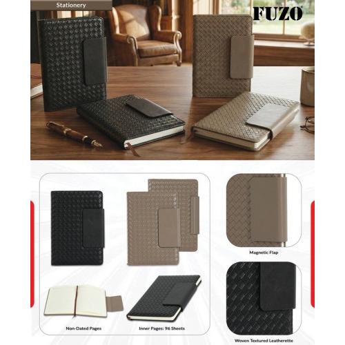 Fuzo Notebook TGZ-2178 The Surrogate Woven Textured Leatherette with Magnetic Flap 14.3x21.3cm