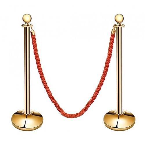 Dolphy Queue Manager DQMG0004 Stainless Steel Golden Height 1000x350 MM Weight 9.5 Kg Heavy Duty With Queue Managers Velvet Rope Gold 1.5 Mtr DQMG0006