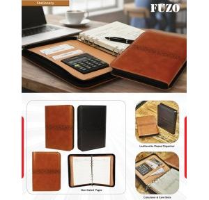 Fuzo Zipper Diary Organiser TGZ-765 The Agent Leatherette with Calculator, Inner Pages: 96, Paper Quality: 70 GSM 25.3x18.5cm