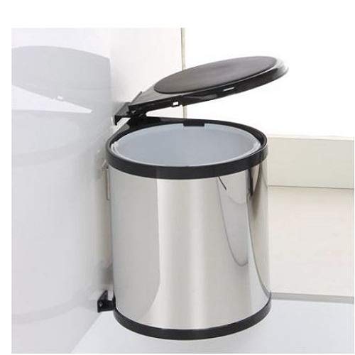 Pedal Dustbin Auto Lid Chrome Anti Static Anti Fatigue Chemical Resistant Cylindrical Shape 500g SS202 9 Ltr L26xW32xH32H CM