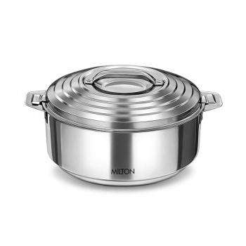 Milton Casserole  Galaxia Stainless Steel 2.5 Ltr Double Walled Silver PU Insulated, Hot & Cold, Hygiene, Odourless