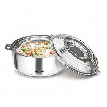 Milton Casserole  Galaxia Stainless Steel 2.5 Ltr Double Walled Silver PU Insulated, Hot & Cold, Hygiene, Odourless