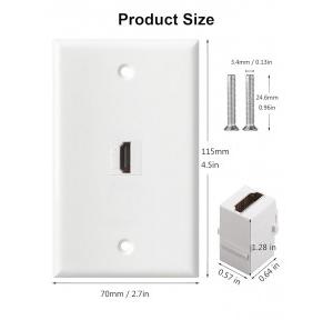 HDMI Wall Plate 1 Port 4K Keystone Female to Female White