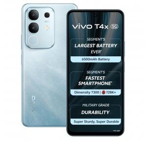 Vivo Mobile Phone T4x 5G 128 GB Storage 8 GB RAM 6500mAh Battery 17.07 CM (6.72 Inch) Display 50MP+2MP 8MP Front Camera Funtouch OS 15 Marine Blue