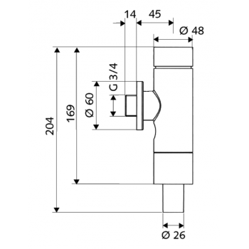 Schell Flush Valve 02 250 06 99 Schellomat Silent ECO, DN 20; For 2 Flushes (Full and economy flush) With Integrated Isolating