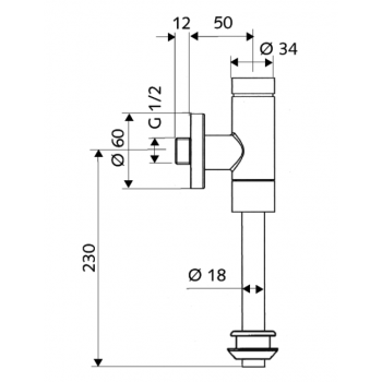 Schell Flush Valve 02 477 06 99 Urinal System - Basic With Isolating