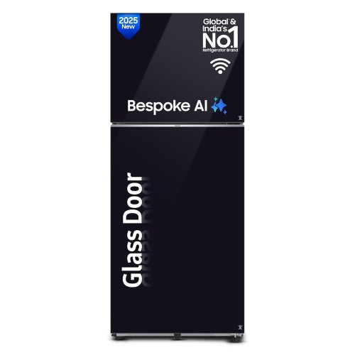 Samsung Refrigerator RT41DB6A4B22HL 396 Ltr 2 Star Frost Free Double Door Smart Wifi Enabled Convertible Digital Inverter Twin Cooling Plus Clean Black Glass
