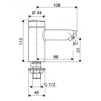 Schell Tap 02 122 06 99 Self-Closing Wash Basin PETIT SC - High Pressure Cold Water