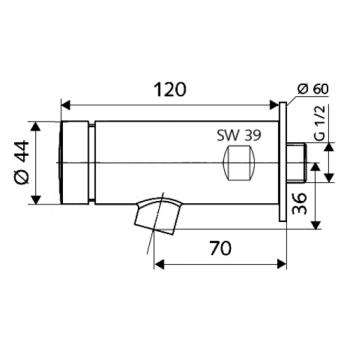 Schell Tap 02 136 06 99 Wall Mounted Self Closing - High Pressure Cold Water