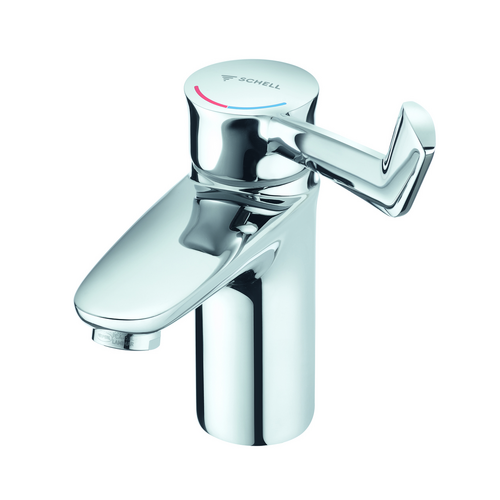 Schell Tap 02 188 06 99 Single - Lever Wash Basin Mixer MODUS Care AH HD-M With Clinical- Style Lever Handle, High Pressure Mixed Water With Lowaerosol Flow Regulator (Laminar Stream)