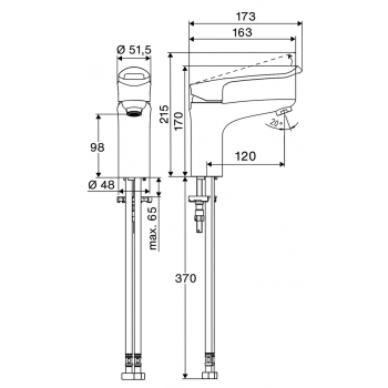 Schell Tap 02 187 06 99 Single - Lever Wash Basin Mixer MODUS Care EH-T HD-M, extended Loop Handle And Thermoprotect Cartridge