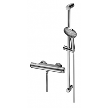 Schell Shower fittings 29 208 06 99 With Shower Connection At Bottom, Hand Shower With Anti-Limescale Nozzles, 3 Spray Settings, Shower Hose With Anti-Twist Protection, Shower Rail Length: 680mm, Shower Hose Length: 1500mm