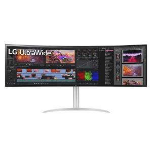 LG TV 49WQ95C-W 49 Inch UltraWide Dual QHD Nano 144Hz IPS Curved Monitor (5120x1440), Expanded Workstation, VESA Display HDR 400, USB Type-C, Dual Controller, NVIDIA G-SYNC, AMD FreeSync Premium Pro