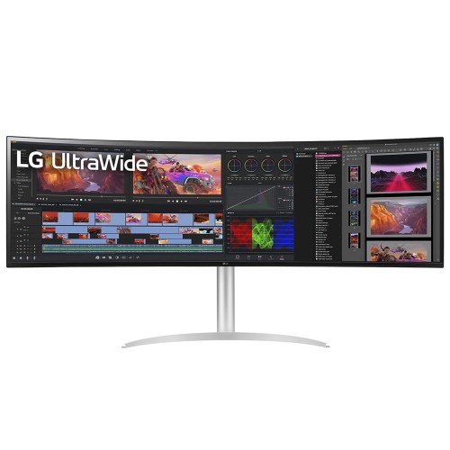 LG TV 49WQ95C-W 49 Inch UltraWide Dual QHD Nano 144Hz IPS Curved Monitor (5120x1440), Expanded Workstation, VESA Display HDR 400, USB Type-C, Dual Controller, NVIDIA G-SYNC, AMD FreeSync Premium Pro