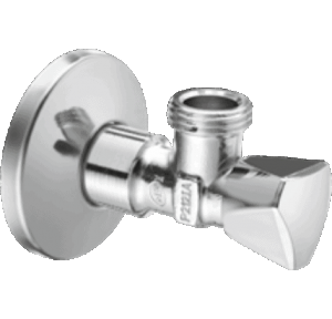 Schell Angle Valve 05 453 06 64 TRIOS ABS Regulating, Surface, Chrome Dimension, G 1/2 ext thread x G 1/2 ext thread