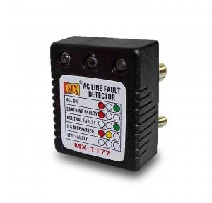 MX Socket Tester 3-Pin 5 AMP AC Electrical Line Fault Detector With RYG LED Indicator