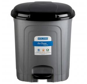 KOLORR Dustbin Go Clean Large Size Pedal Silver Plastic 23Ltr