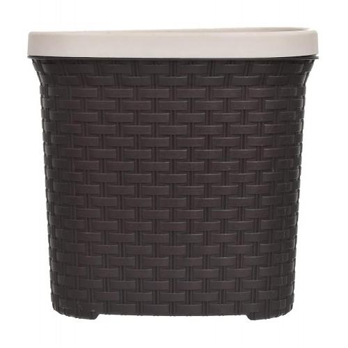 Kuber Dustbin Industries Open Without Lid, Brown Plastic 7Ltr