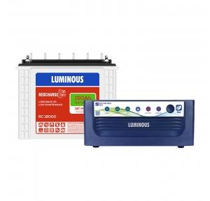 Luminous Inverter and Battery Combo Eco Volt Neo 1050 900VA Sine Wave Inverter + RC18000 Tall Tubular Battery  12V 150Ah