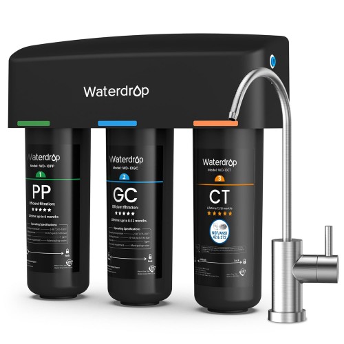 Waterdrop Water Purifier WD-TSB-10 TSB Under Sink Water Filter System With Dedicated Faucet 8 Layer High Capacity Water Filtration System NSF/ANSI 42 Certified Capacity 8000 Gallons 3.3 Kg