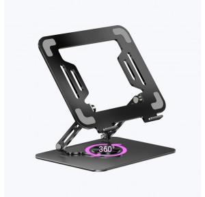 Zebronics Laptop Table Stand NS3000 Pro Anti Slip Silicone Pads 360 Degree Rotatable Base Support Upto 17 inch Carbon Steel Body 1.4 kg Multi Angle Adjustment Foldable Support Max 5 kg