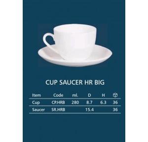 Clay Craft Cup Saucer HR Big 15.4 CM Ceramic 280ml Pack of 12